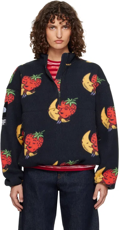 The North Face Black Sky High Farm Edition Fleece Half-zip Sweatshirt In Blue