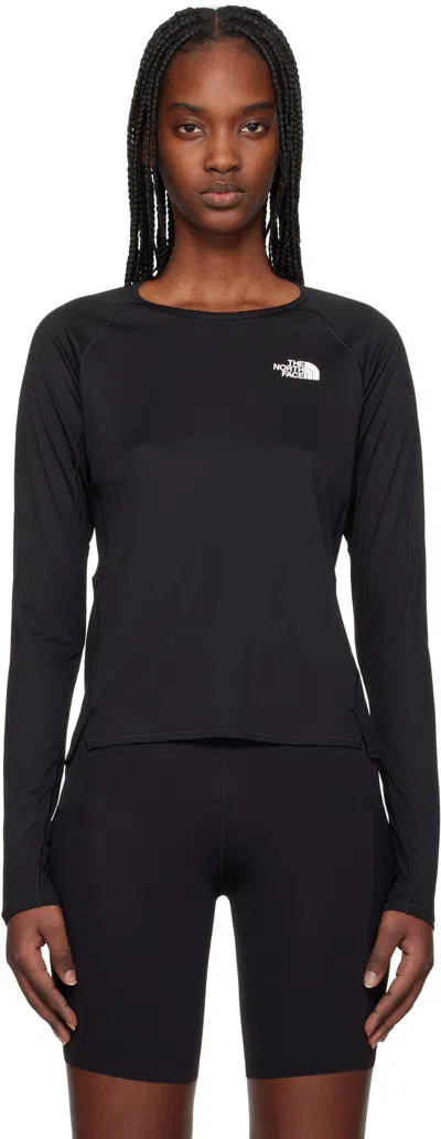 The North Face Black Sunriser Long Sleeve Sport Top In Jk3 Tnf Black