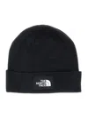 The North Face Black Textured Logo Beanie Hat In Gold