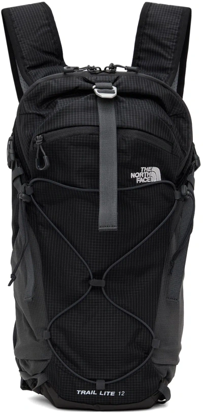 The North Face Black Trail Lite 12 Backpack In Kt0 Tnf Blk-asph Gry