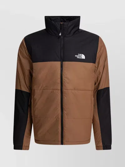 The North Face Block Design Jackets High Collar In Brown