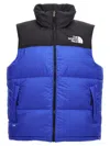 The North Face Retro Nuptse Hooded Padded Vest Jacket In Blue