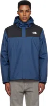 The North Face Mountain Blue Jacket With Drawstring Hood And Hem And Front And Rear Logo Detail In Tech Fabric Man In Shady Blue/black 4ge