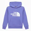 The North Face Blue Cotton Hoodie With Logo In Purple