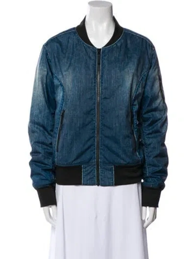 Pre-owned The North Face Bomber Jacket In Blue