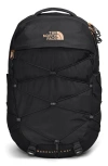 The North Face Borealis Water Repellent Luxe Backpack In Black/burnt Coral Metallic