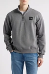 The North Face Box Half Dome Logo Quarter Zip Graphic Pullover In Tnf Medium Grey Heather
