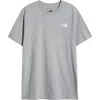 The North Face Box Logo Cotton Graphic Tee In Tnf Pale Grey Heather