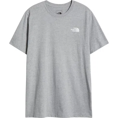 The North Face Box Logo Cotton Graphic Tee In Tnf Pale Grey Heather