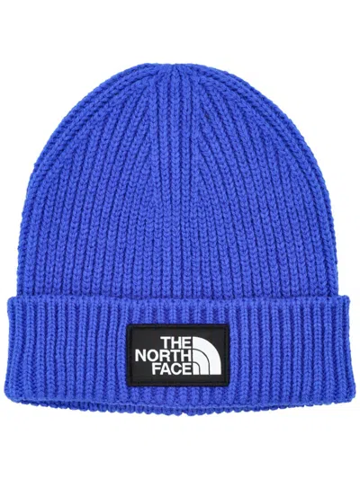 The North Face Box-logo Cuffed Beanie In Blue
