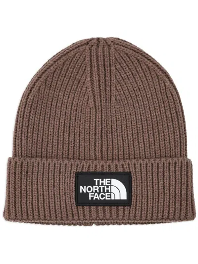 The North Face Box-logo Cuffed Beanie In Brown