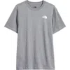 The North Face Box Logo Cotton Graphic Tee In Tnf Mid Grey Heather