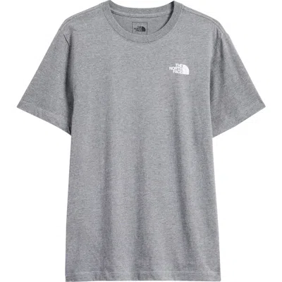 The North Face Box Logo Cotton Graphic Tee In Tnf Mid Grey Heather