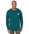 THE NORTH FACE BOX NSE NF0A4762EK2 MEN'S GREEN LONG SLEEVE T-SHIRT SMALL SGN099