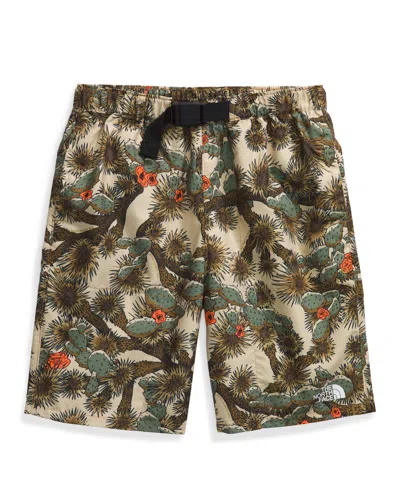 The North Face Kids' Boy's Amphibious Class V Belted Short In Utility Brown Tnf Cactus Camo Print