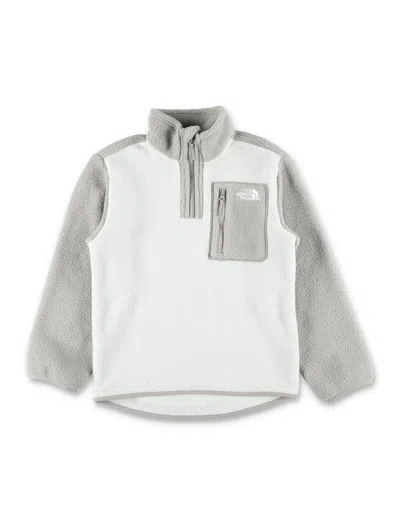 The North Face Boys Colorblock Fleece Quarter-zip Pullover In Gray