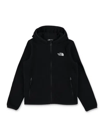 The North Face Boys Full-zip Hooded Fleece Jacket In Black