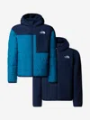 The North Face Boys Reversible Shasta Hooded Jacket In Blue