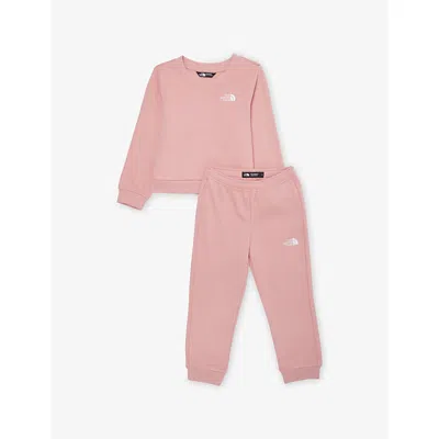 The North Face Kids' Brand-embroidered Cotton-blend Sweatshirt And Jogging Bottoms Set 2-7 Years Primro In Pink