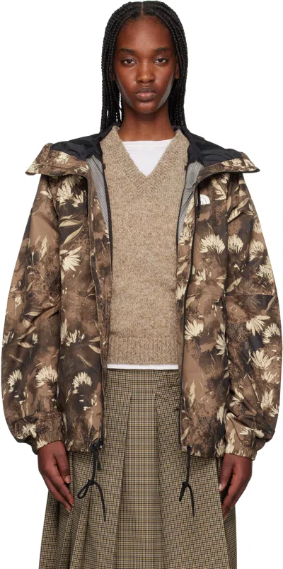 The North Face Brown Antora Rain Jacket In 63j Latte Prairie Fl