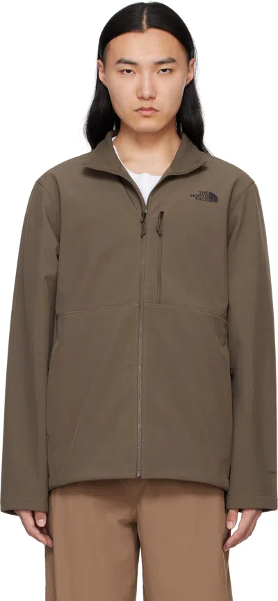 The North Face Brown Apex Bionic 3 Jacket In Smokey Brown 1oi
