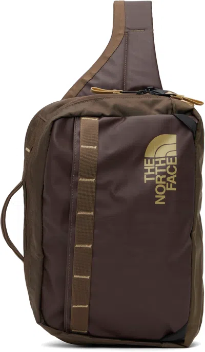 The North Face Brown Base Camp Voyager Sling Bag In 9is Smokey Brown/kha