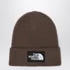 The North Face Brown Beanie With Logo Patch In Brown