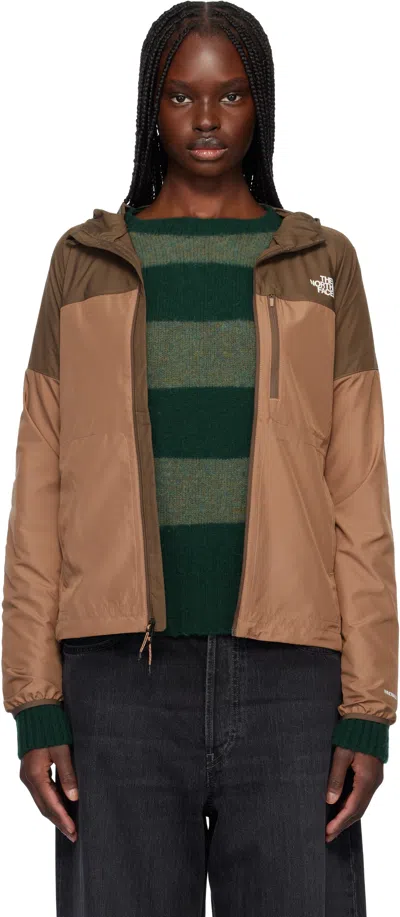 The North Face Brown Higher Run Wind Jacket In 5k2 Latte/smokey Bro