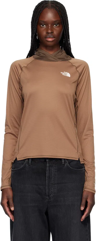 The North Face Brown Lightrange Sunriser Hoodie In 5k2 Latte/smokey Bro