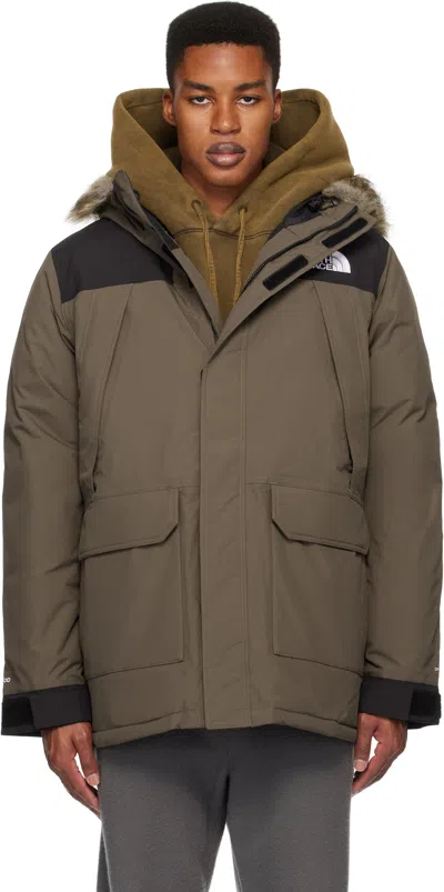 The North Face Brown Mcmurdo Down Jacket In Smokey Brwn/blk 5ex