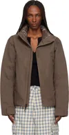 The North Face Brown Mountain Range Down Jacket In Brown