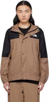 The North Face Brown Mountain Wind Jacket In Latte/tnf Black 58w