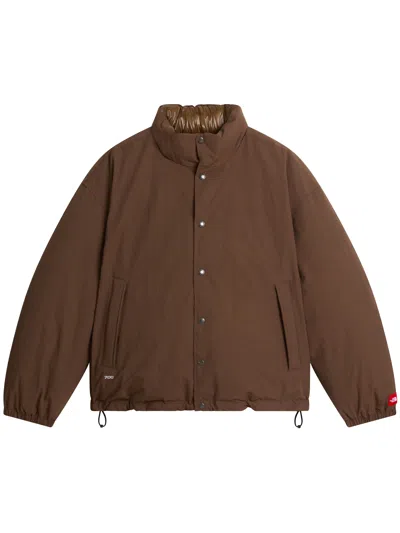 The North Face Brown Red Box Boxy Down Jacket In Multi