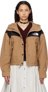 The North Face Brown Reign On Jacket In 58w Latte/tnf Black