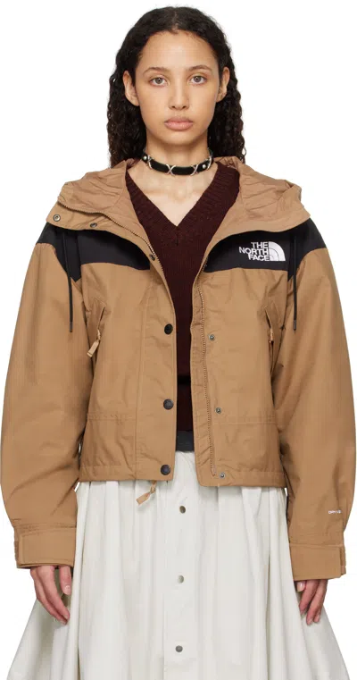 The North Face Brown Reign On Jacket In 58w Latte/tnf Black