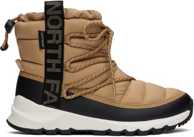 The North Face Brown Thermoball Lace Up Waterproof Boots In Kom Almond Butter/tn