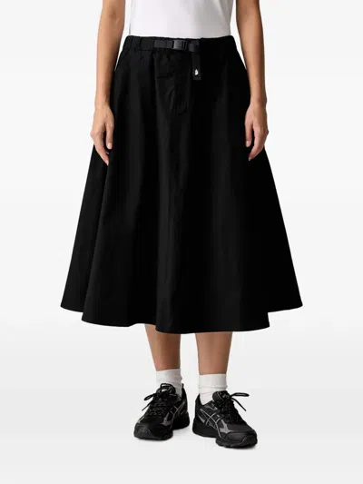The North Face Buckled A-line Midi Skirt In Black