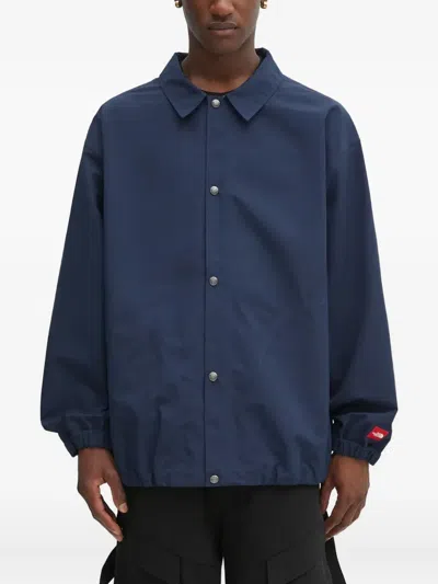The North Face Button-fastening Drawstring Jacket In Blue