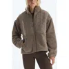 The North Face Cabin Fleece Hooded Jacket In Brown