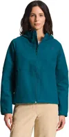 The North Face Camden Jacket Women Blue Softshell Full Zip Hooded Erk1330 In Blue