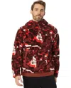 The North Face Campshire Men Fiery Red Digi 1/4 Zip Fleece Hoodie Size Xl Sgn071 In Burgundy