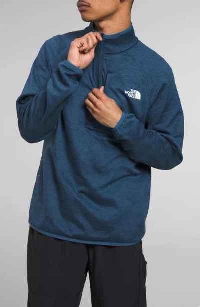 The North Face Men's Textured Cap Rock 1/4 Zip Pullover Sweatshirt In Shady Blue