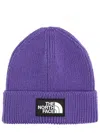 The North Face Knit Hat With Ribbed Cuff Design In Purple