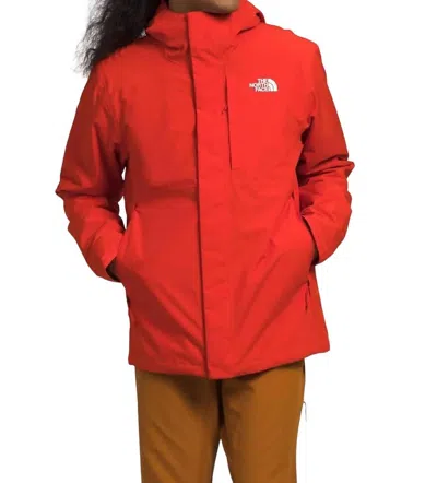 The North Face Carto Triclimate Jacket In Fiery Red/tnf Black In Multi