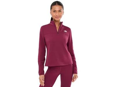 The North Face Cedar Trail Grid Fleece 1/4 Zip Jacket Women's Coat Burgundy Crush: Lg, Elastane/polyester