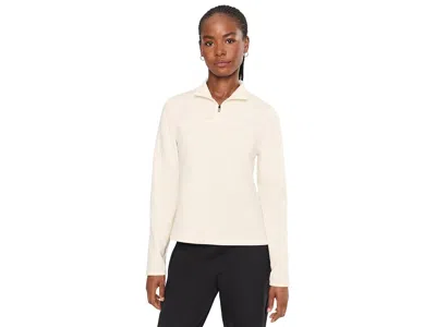 The North Face Cedar Trail Grid Fleece 1/4 Zip Jacket Women's Coat White Dune: Md, Elastane/polyester In Neutral