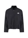 The North Face Relaxed Fit Jacket With Ribbed Collar And Pockets In Black