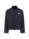 The North Face Relaxed Fit Jacket With Ribbed Collar And Pockets In Blue