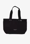 The North Face Circular Logo Canvas Tote Bag In Black