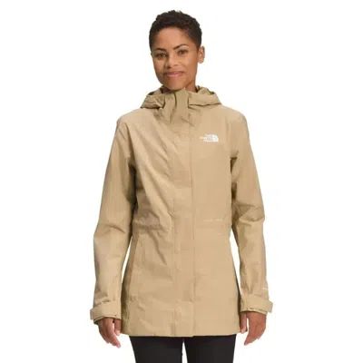 The North Face City Breeze Rain Jacket Women's Beige Hooded Full Zip Kfc751 In Neutral